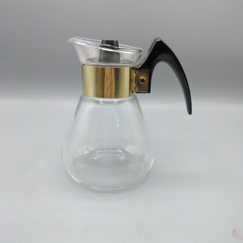 Vintage Corning Glass Coffee Carafe Small 2-Cup Size MCM Atomic